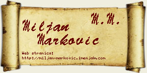 Miljan Marković vizit kartica